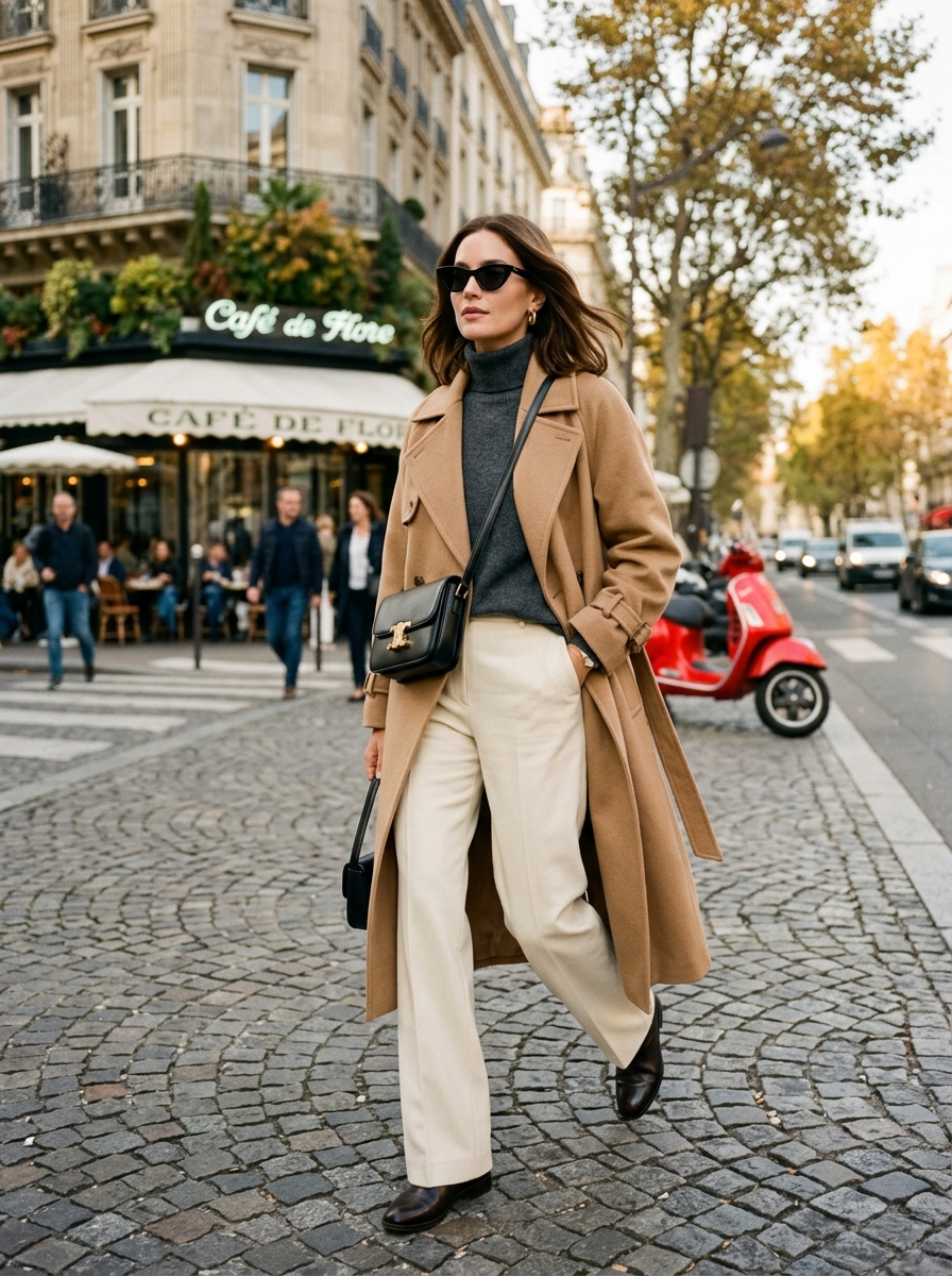 HOXPOR Essential Streetwear Collection: Tailored trench coat and relaxed trousers